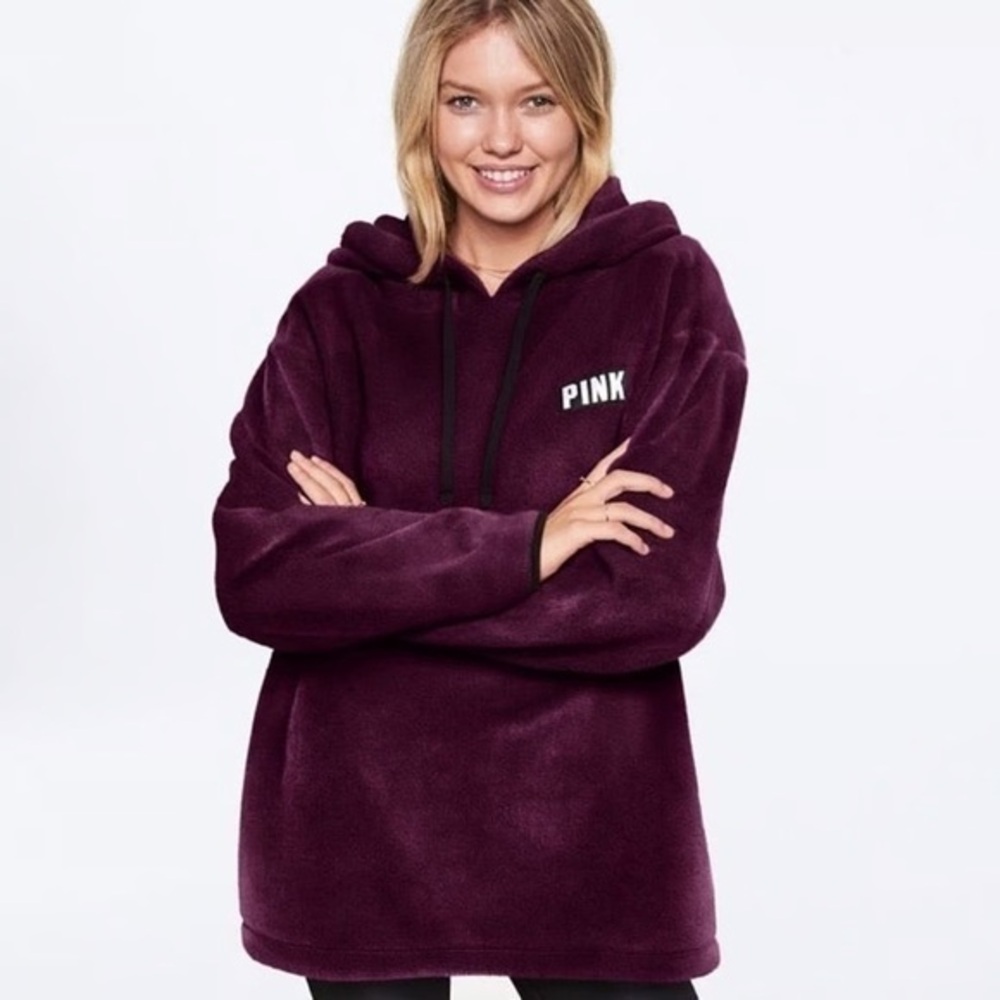 PINK Victoria’s Secret FLEECE PULLOVER LARGE